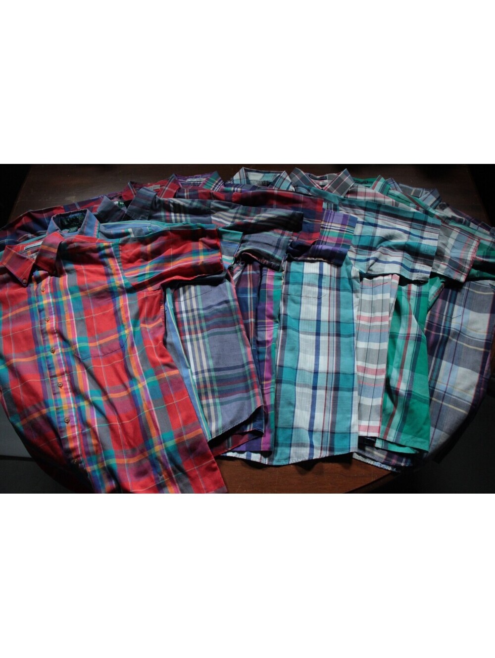 Men's Vintage 80s 90s Button Down Short Sleeve Shirt Lot of 9 Size M Van Heusen